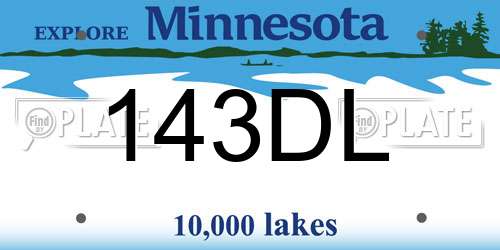 143DL Minnesota License Plate