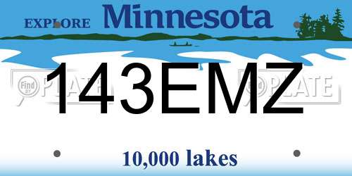 143EMZ Minnesota License Plate