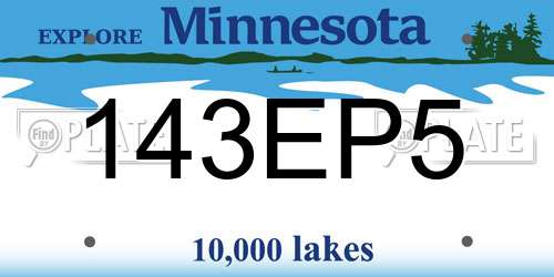 143EP5 Minnesota License Plate