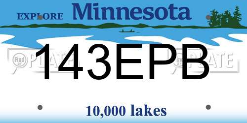 143EPB Minnesota License Plate