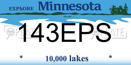 143EPS Minnesota License Plate