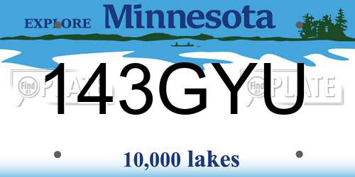 143GYU Minnesota License Plate