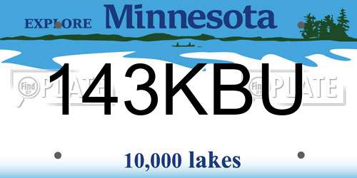 143KBU Minnesota License Plate