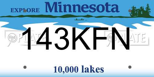 143KFN Minnesota License Plate