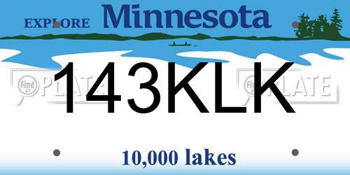 143KLK Minnesota License Plate