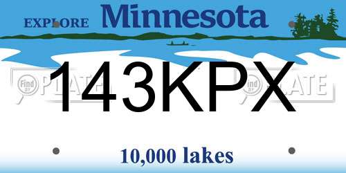 143KPX Minnesota License Plate