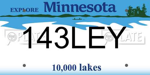 143LEY Minnesota License Plate