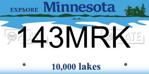 143MRK Minnesota License Plate