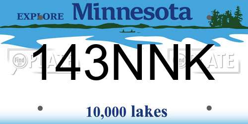 143NNK Minnesota License Plate