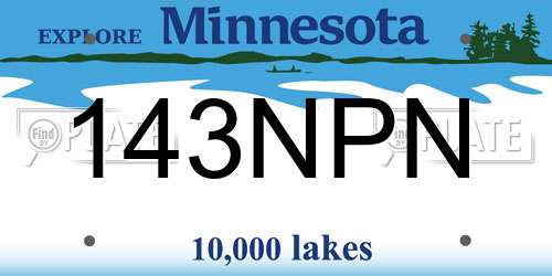 143NPN Minnesota License Plate
