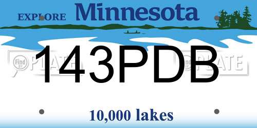 143PDB Minnesota License Plate