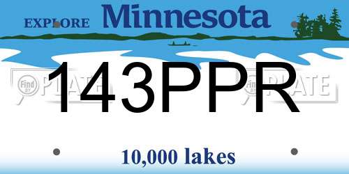 143PPR Minnesota License Plate