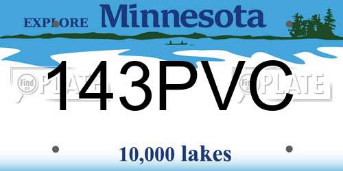143PVC Minnesota License Plate