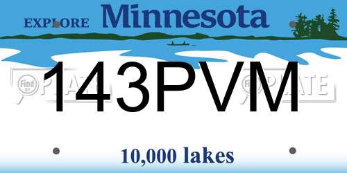 143PVM Minnesota License Plate
