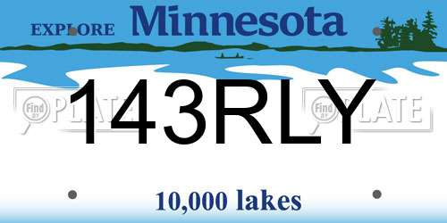 143RLY Minnesota License Plate