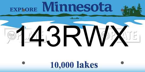 143RWX Minnesota License Plate