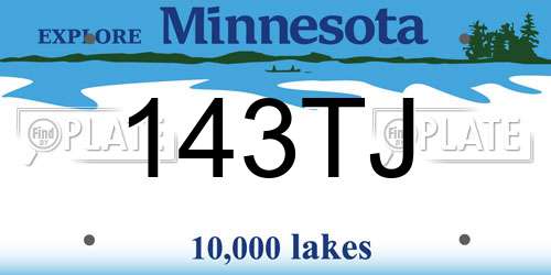 143TJ Minnesota License Plate