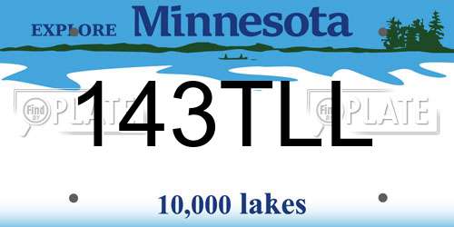 143TLL Minnesota License Plate