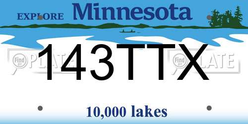 143TTX Minnesota License Plate