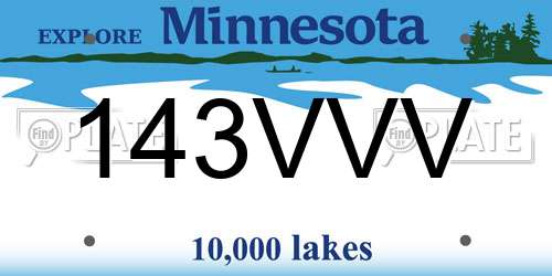 143VVV Minnesota License Plate