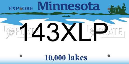 143XLP Minnesota License Plate