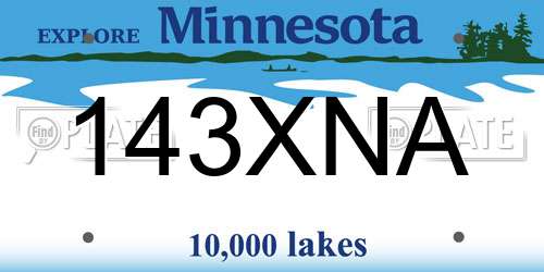 143XNA Minnesota License Plate