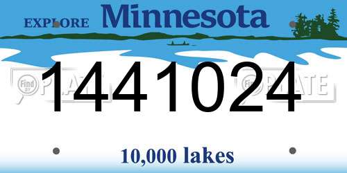 1441024 Minnesota License Plate
