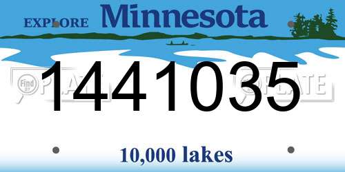1441035 Minnesota License Plate