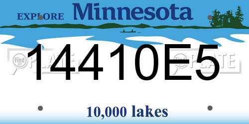 14410E5 Minnesota License Plate