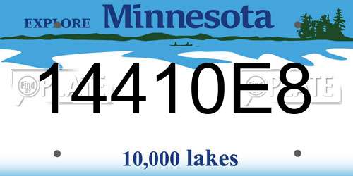 14410E8 Minnesota License Plate