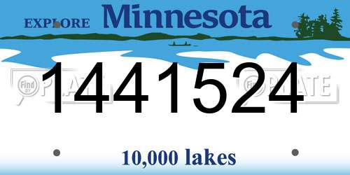1441524 Minnesota License Plate