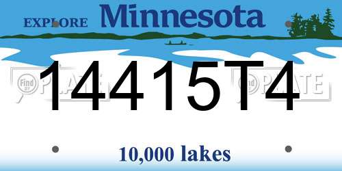 14415T4 Minnesota License Plate