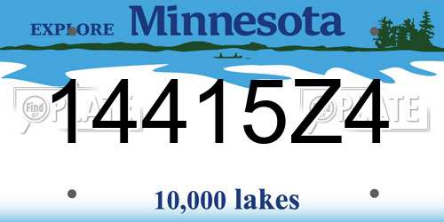14415Z4 Minnesota License Plate