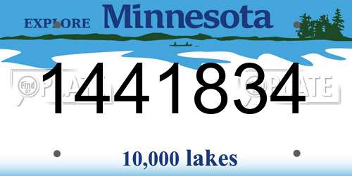 1441834 Minnesota License Plate