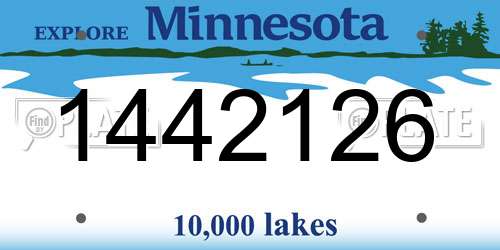 1442126 Minnesota License Plate
