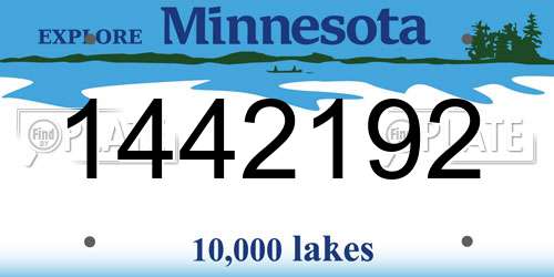 1442192 Minnesota License Plate