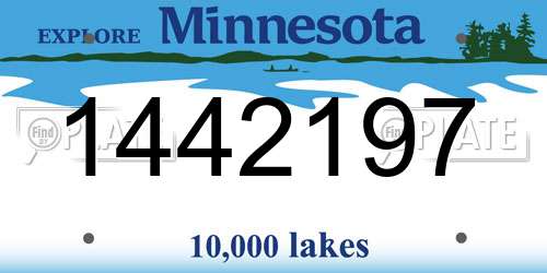 1442197 Minnesota License Plate