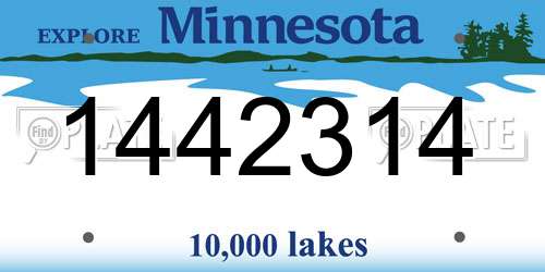 1442314 Minnesota License Plate