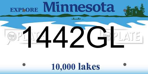 1442GL Minnesota License Plate