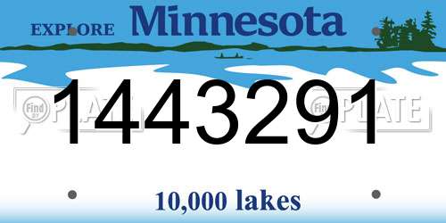 1443291 Minnesota License Plate