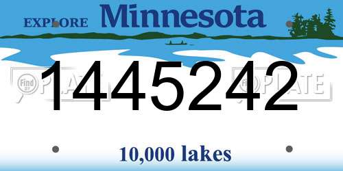 1445242 Minnesota License Plate