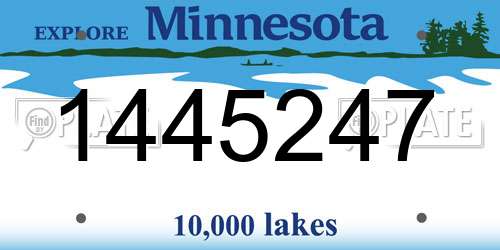 1445247 Minnesota License Plate