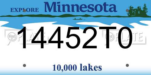 14452T0 Minnesota License Plate