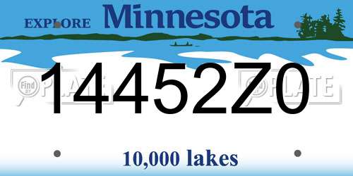 14452Z0 Minnesota License Plate