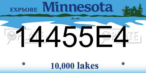 14455E4 Minnesota License Plate