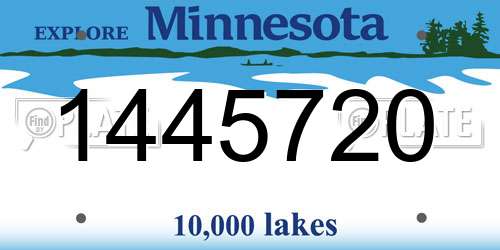 1445720 Minnesota License Plate