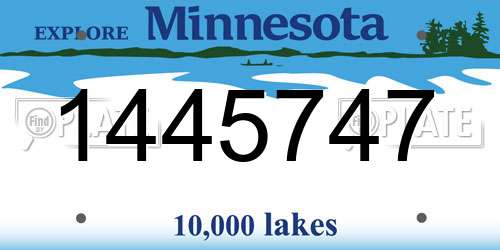 1445747 Minnesota License Plate