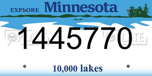1445770 Minnesota License Plate