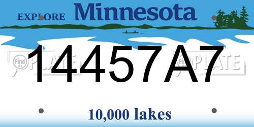 14457A7 Minnesota License Plate