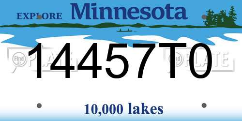 14457T0 Minnesota License Plate